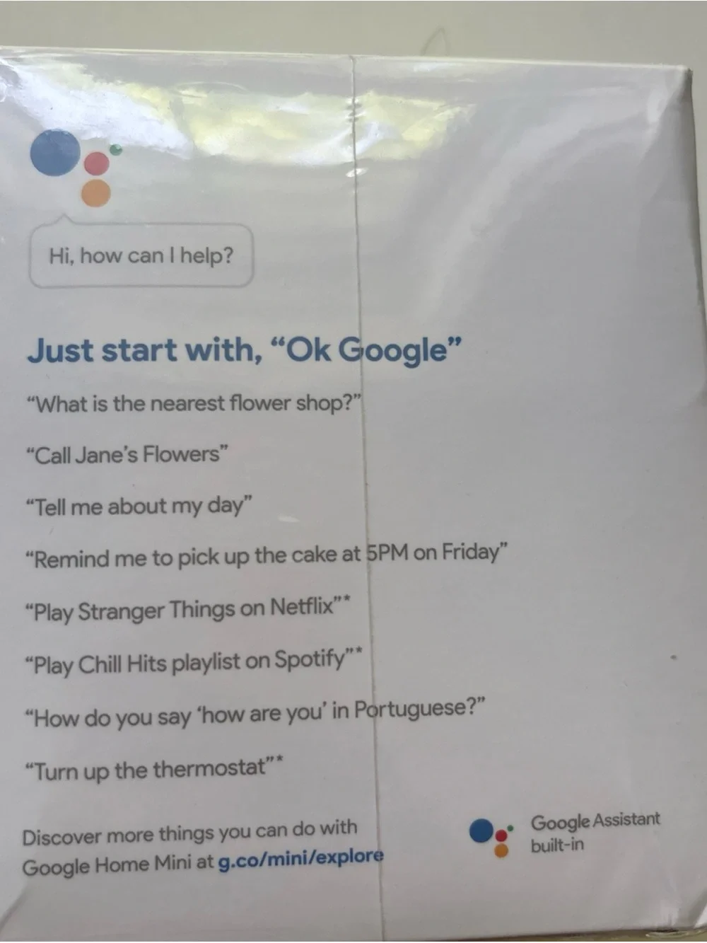 google Home Mini - Chalk White Top with White Base